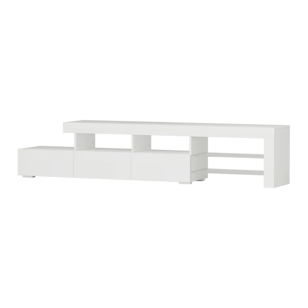 Artiss Entertainment Unit TV Cabinet LED 215cm White Caya - Image 2