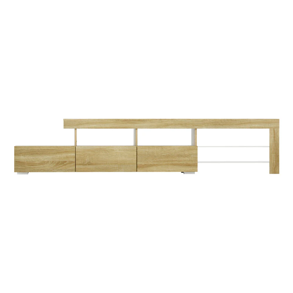 Artiss Entertainment Unit TV Cabinet LED 215cm Pine Caya - Image 4
