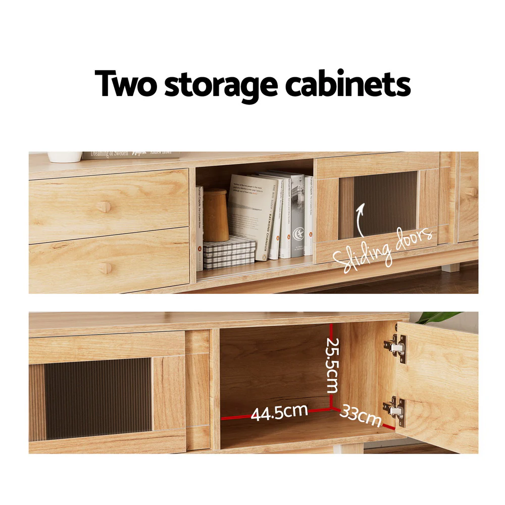 Artiss TV Cabinet Entertainment Unit Stand Storage Drawer 180CM - Image 5