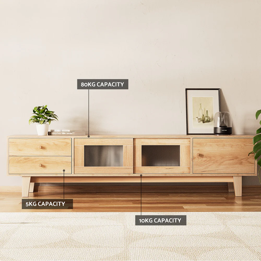 Artiss TV Cabinet Entertainment Unit Stand Storage Drawer 180CM - Image 7