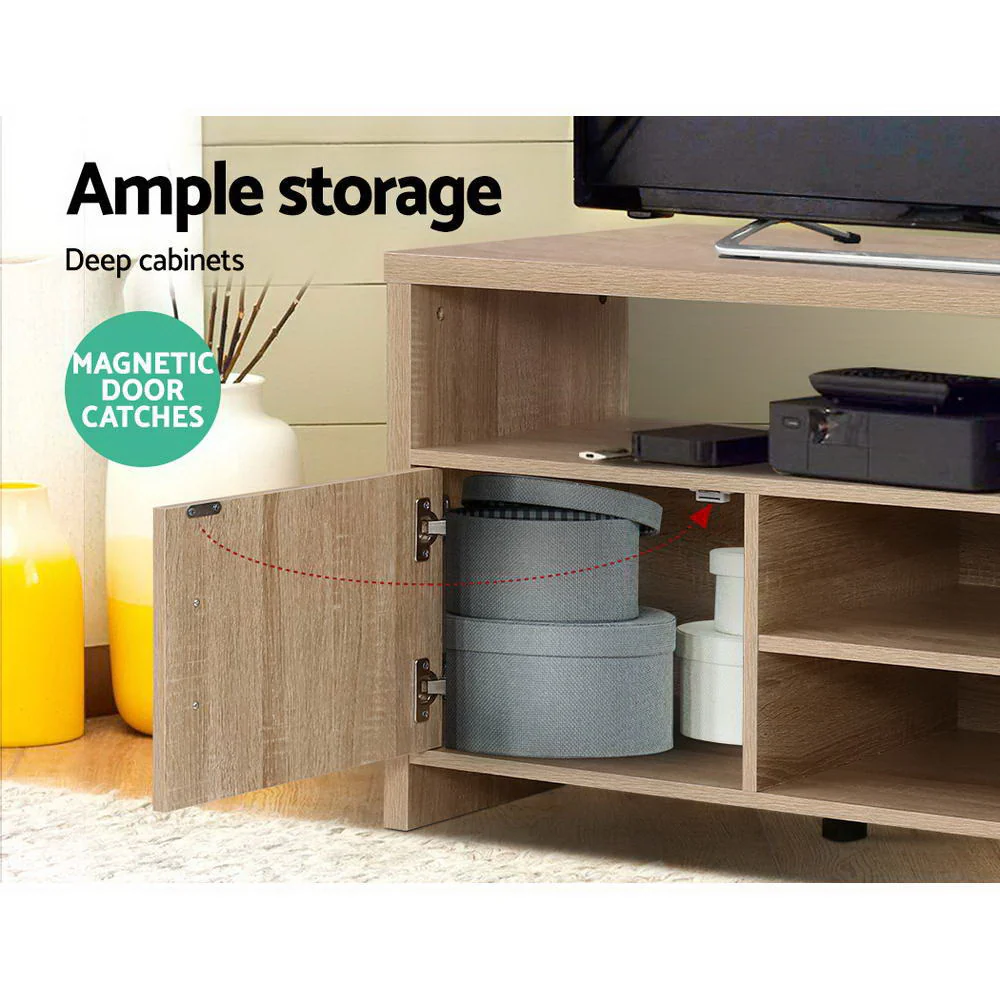 Artiss TV Cabinet Entertainment Unit 140cm Oak Ken - Image 5