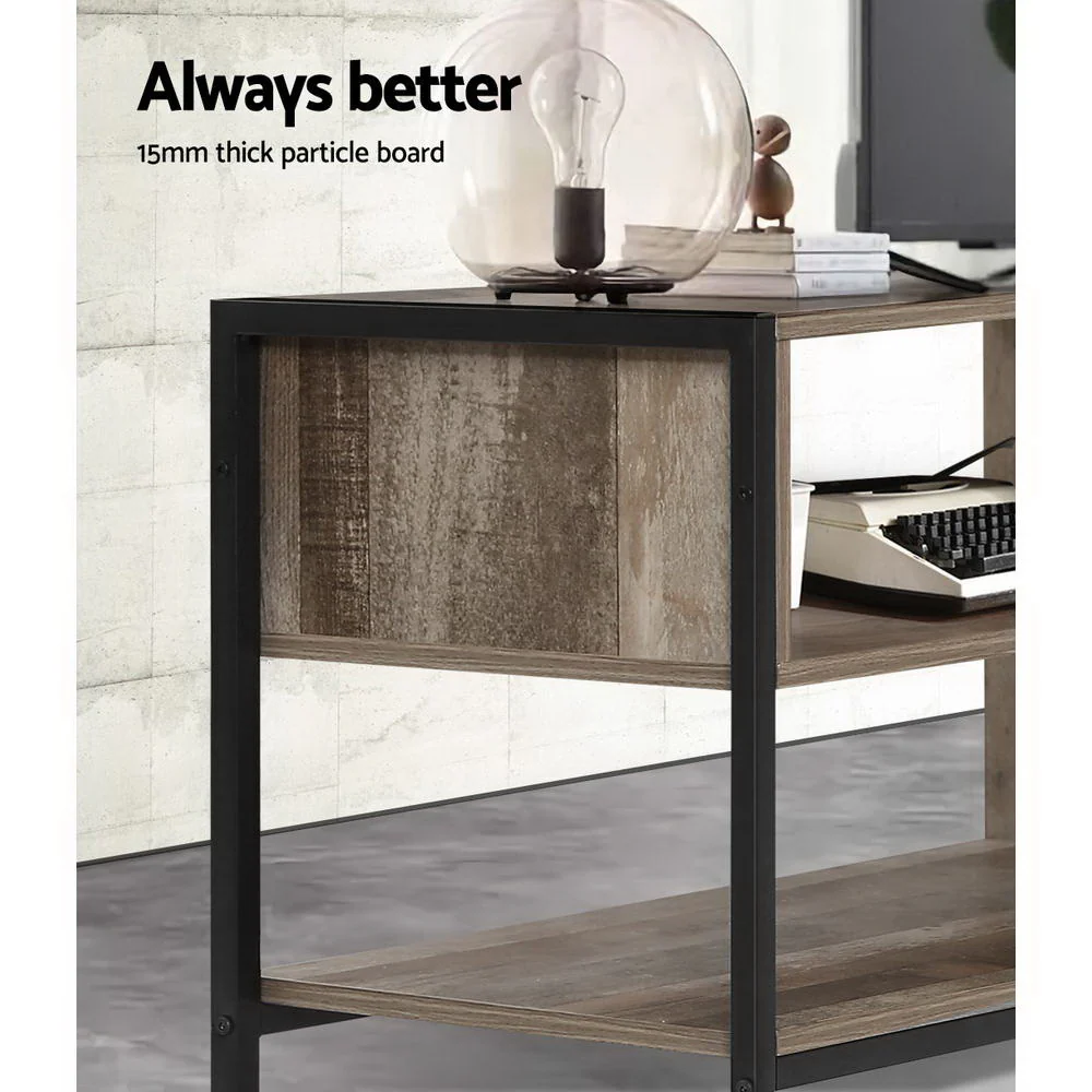Artiss TV Cabinet Entertainment Unit Stand Storage Wood Industrial Rustic 124cm - Image 5