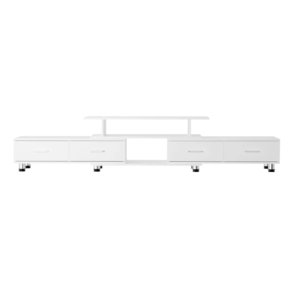 Artiss TV Cabinet Entertainment Unit Extendable 160CM To 220CM White - Image 3