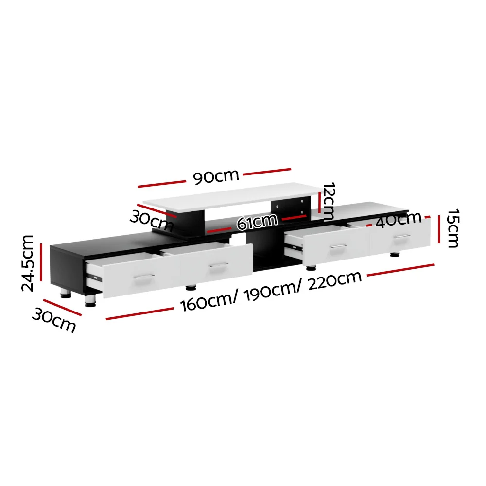 Artiss TV Cabinet Entertainment Unit Extendable 160CM To 220CM - Image 3