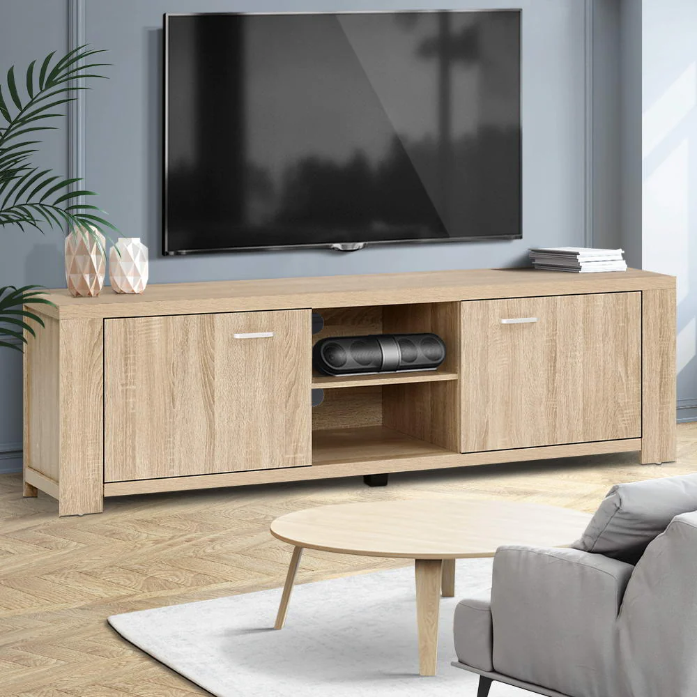 Artiss TV Cabinet Entertainment Unit 160cm Oak Maxi - Image 3