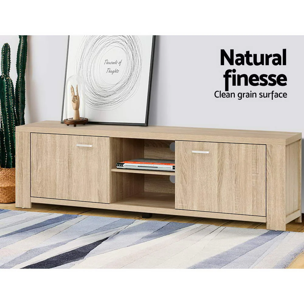 Artiss TV Cabinet Entertainment Unit 160cm Oak Maxi - Image 5