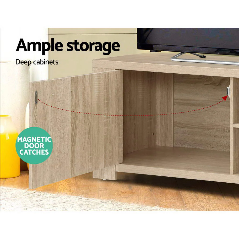Artiss TV Cabinet Entertainment Unit 160cm Oak Maxi - Image 6