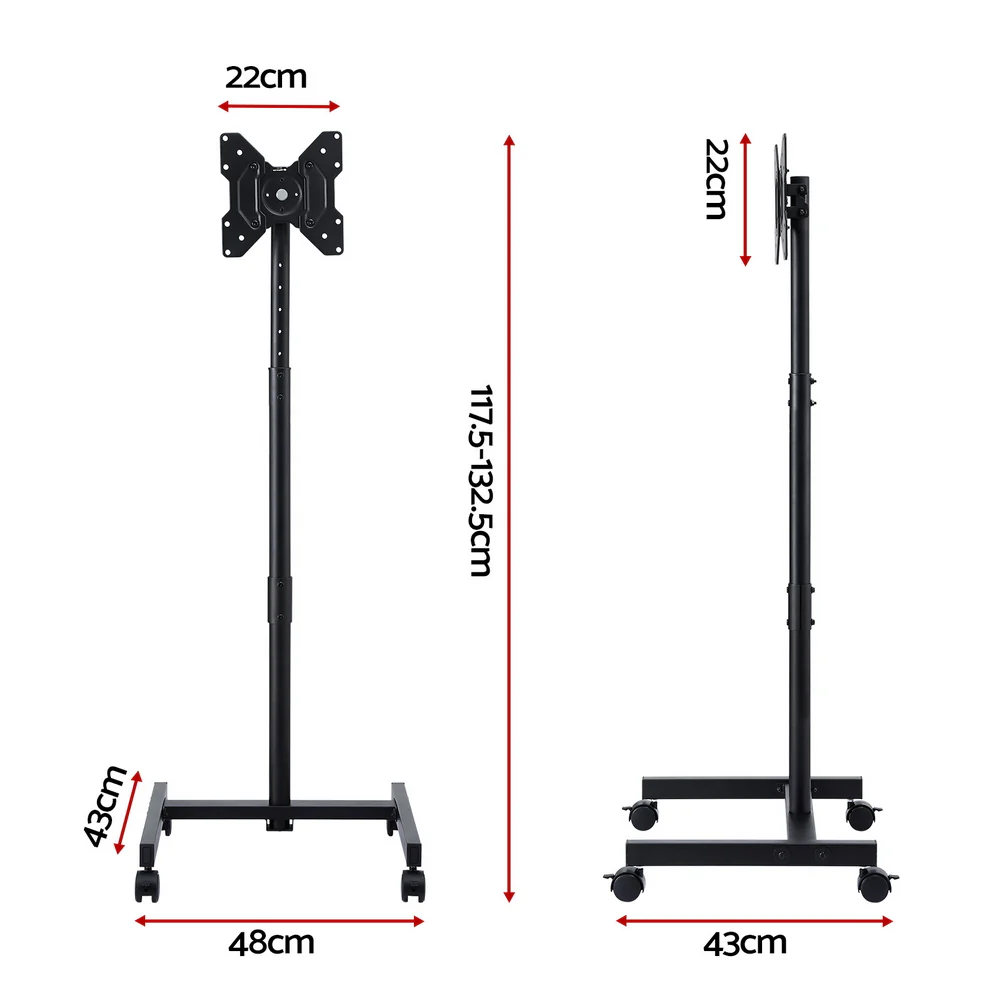 Artiss TV Stand  13-50 Universal Mobile Adjustable Height TV Stand with Wheels - Image 2