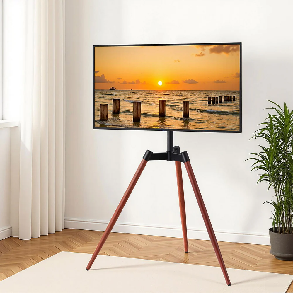 Artiss TV Stand 32-65 inch LED LCD Screen Wooden Tripod Easel Height Adjustable - Image 7