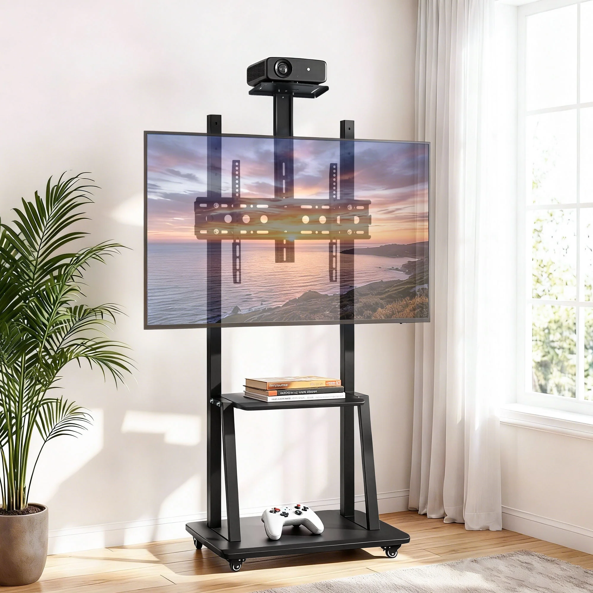 Artiss TV Stand  32-70 Universal Mobile Adjustable Height TV Stand with Wheels - Image 7