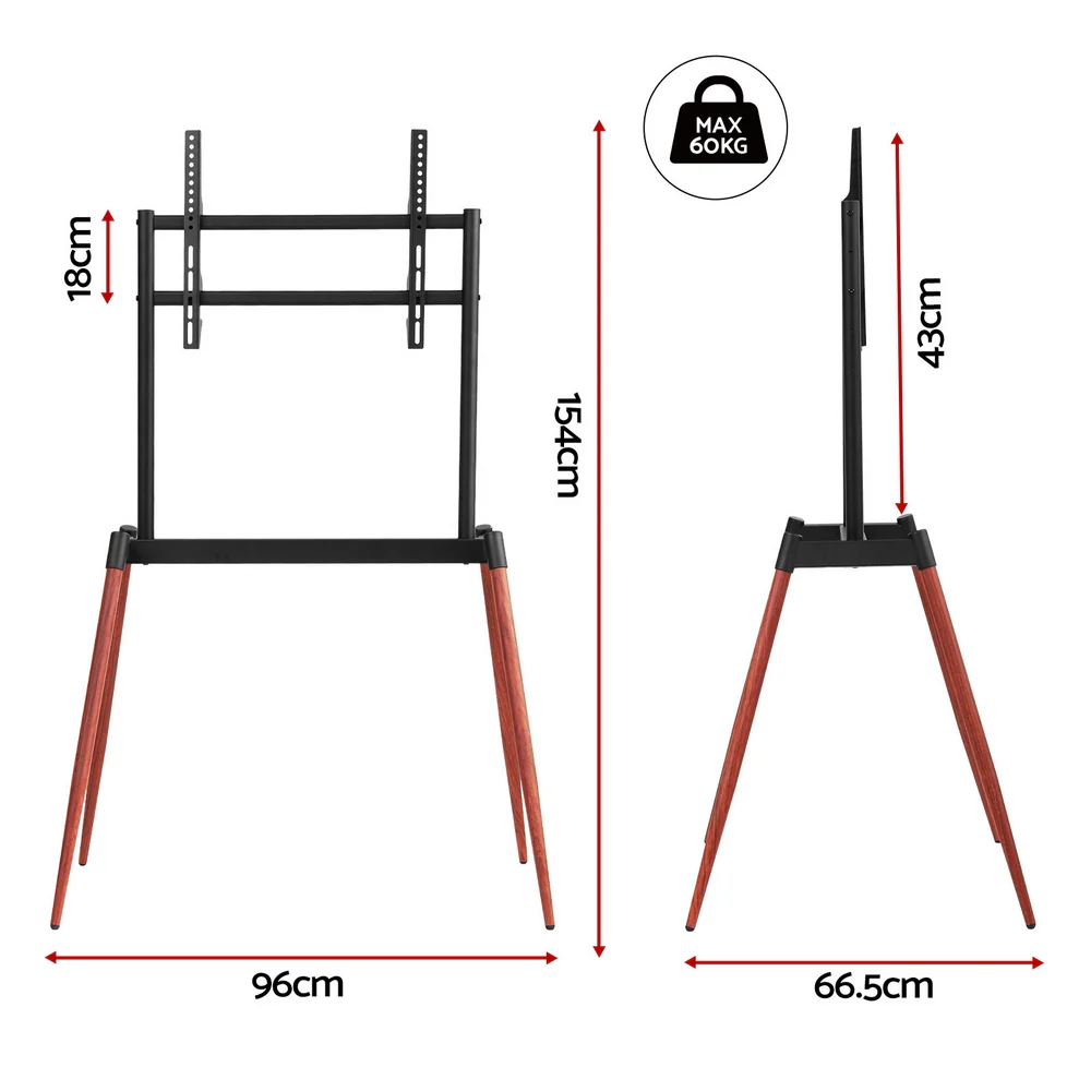 Artiss TV Stand 32-75 inch LED LCD Screen Wooden Floor Easel Height Adjustable - Image 2