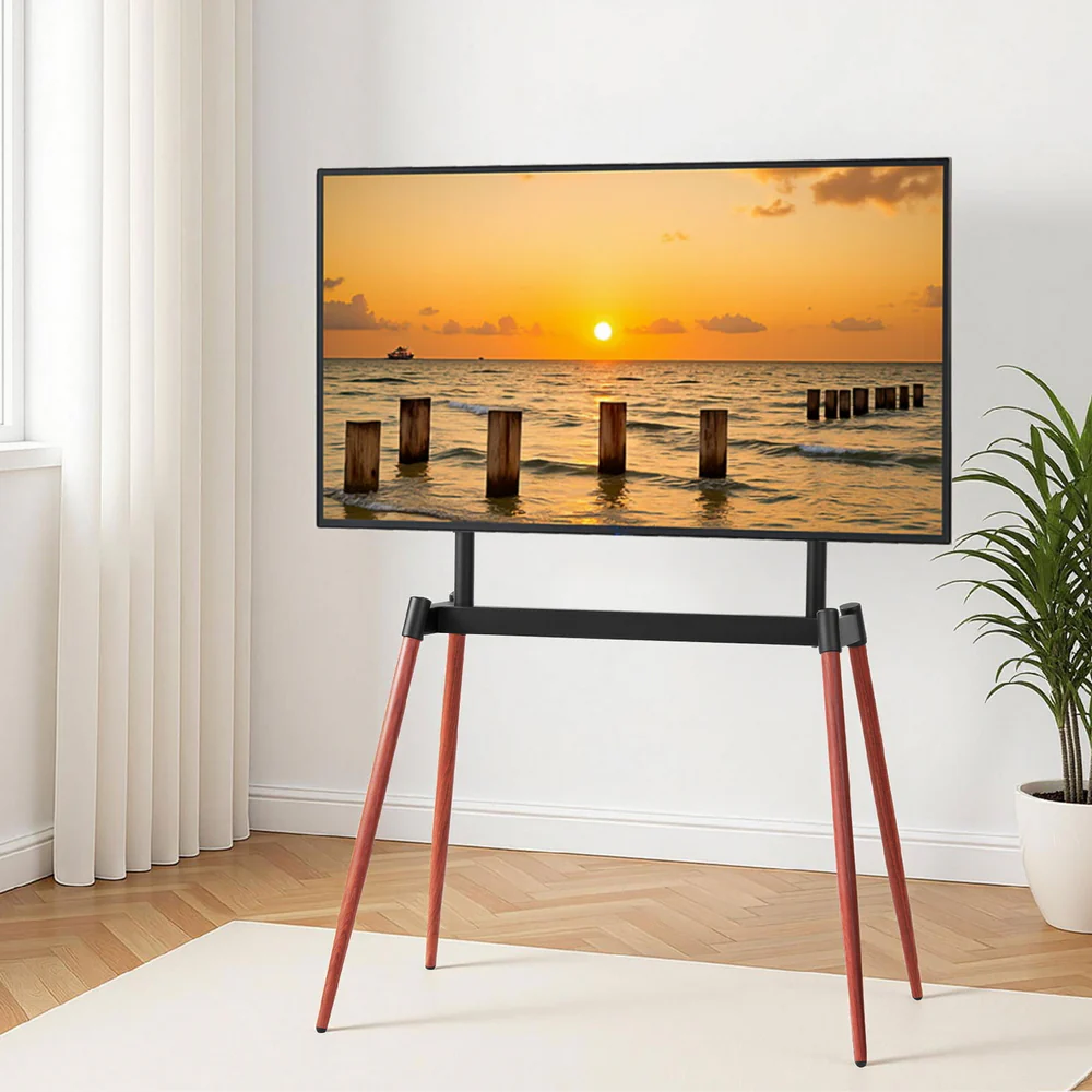 Artiss TV Stand 32-75 inch LED LCD Screen Wooden Floor Easel Height Adjustable - Image 7