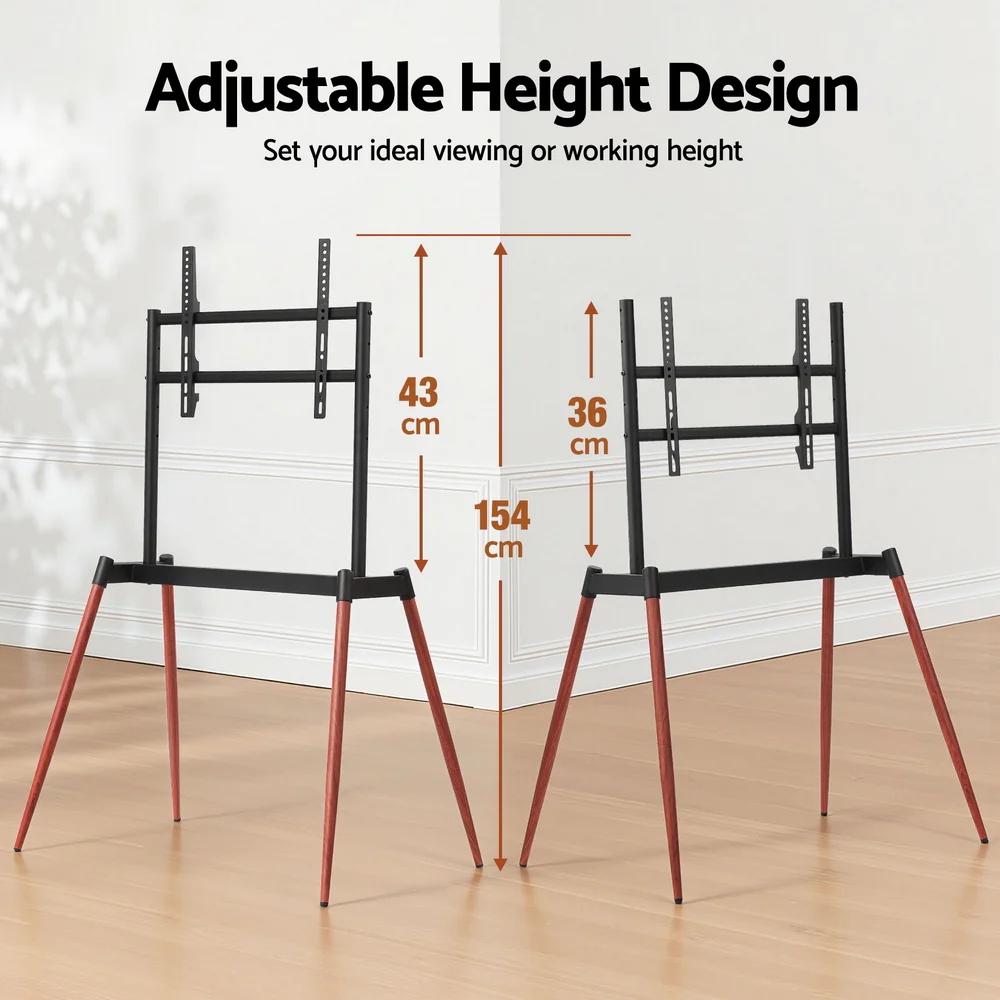 Artiss TV Stand 32-75 inch LED LCD Screen Wooden Floor Easel Height Adjustable - Image 8