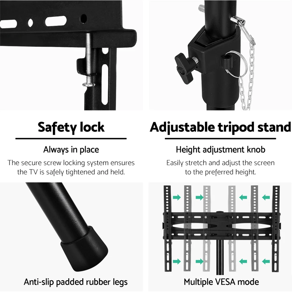 Artiss TV Stand Mount Bracket for 32-70 LED LCD Tripod Floor Shelf Universal - Image 5