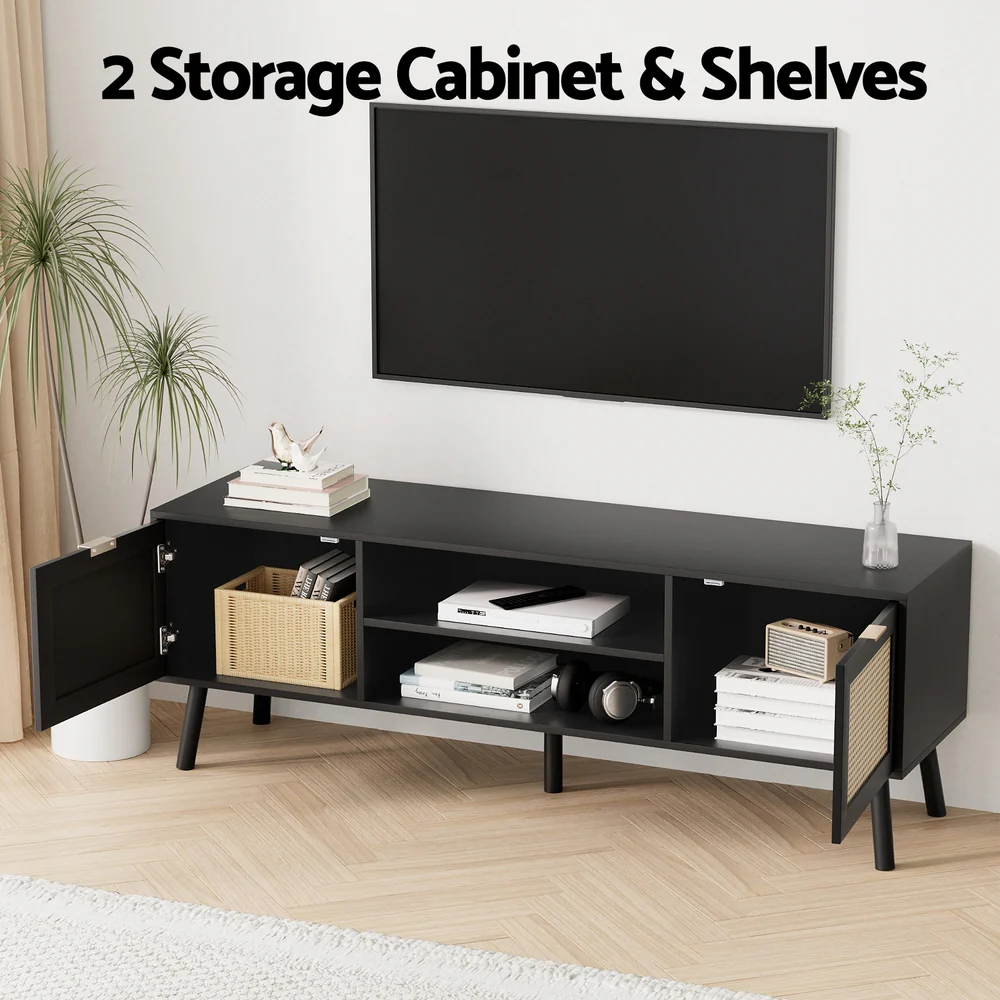 artiss-tv-unit-150cm-storage-cabinet-black - Image 6