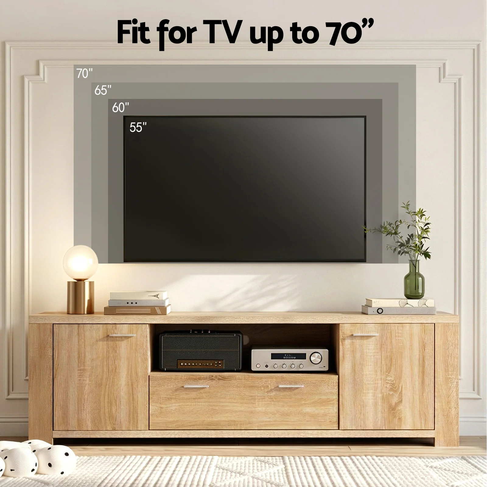 Artiss TV Unit & Coffee Table Set Storage Drawer Pine - Image 7