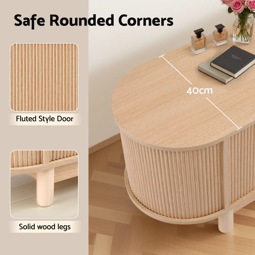 Artiss TV Unit Entertainment Unit Storage Cabinet 160cm Pine - Image 5