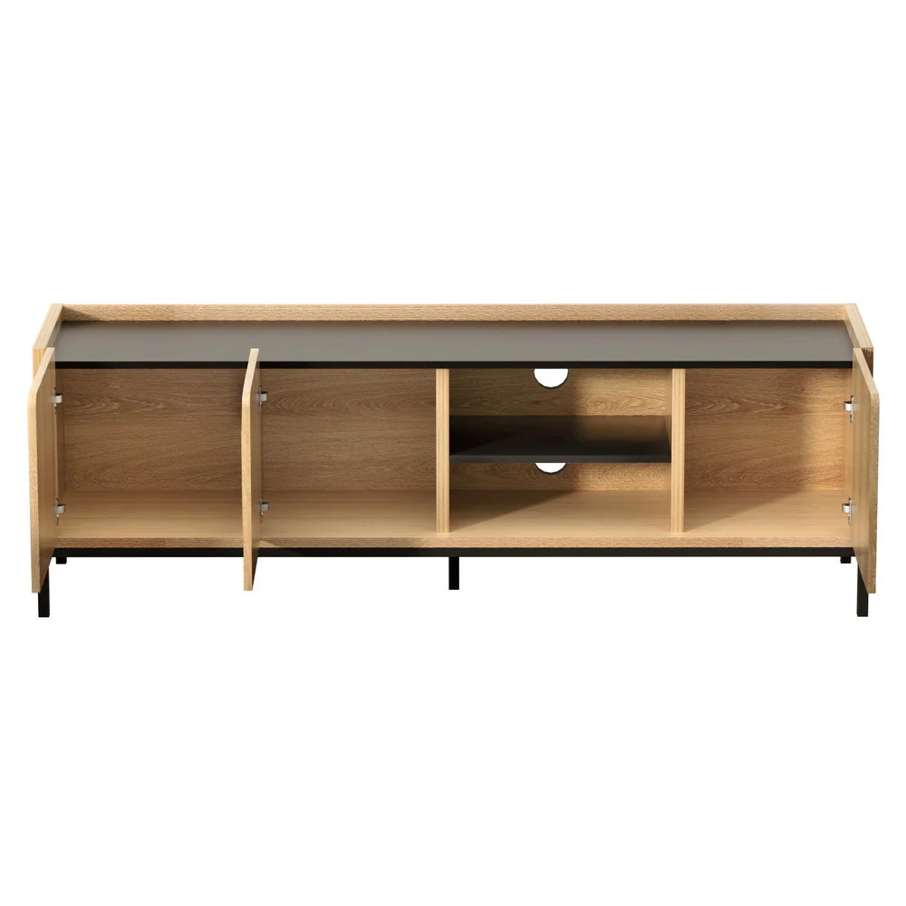 Artiss TV Unit Entertainment Unit Storage Cabinet Shelf 160cm Pine - Image 3
