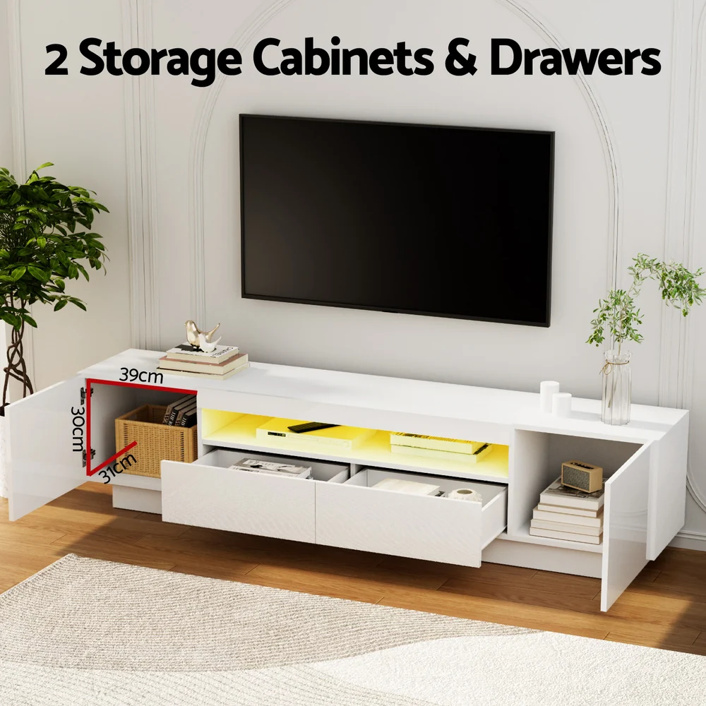 artiss-tv-unit-entertainment-unit-storage-drawer-rgb-led-180cm-white - Image 5