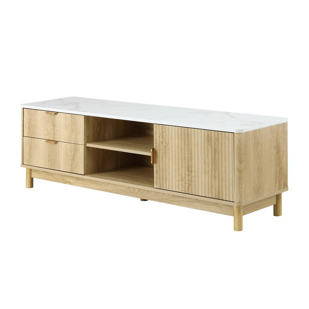 Artiss TV Unit Entertainment Unit Storage Drawer Shelf 150cm Pine - Image 3