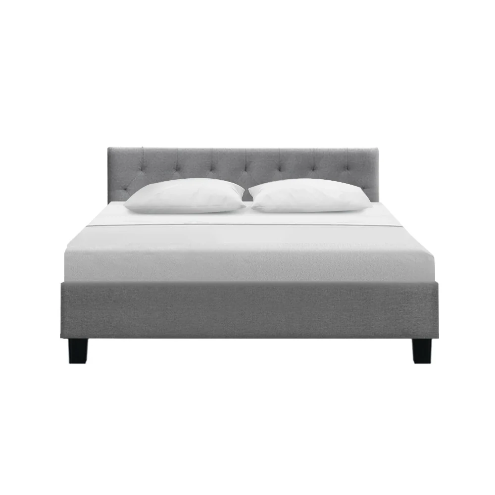 Artiss Bed Frame Queen Size Grey VANKE - Image 3