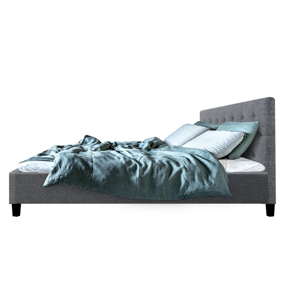 Artiss Bed Frame Queen Size Grey VANKE - Image 4