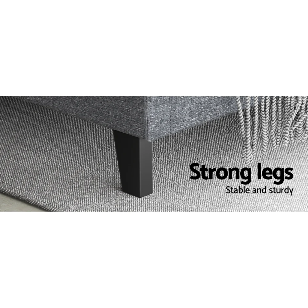 Artiss Bed Frame Queen Size Grey VANKE - Image 6