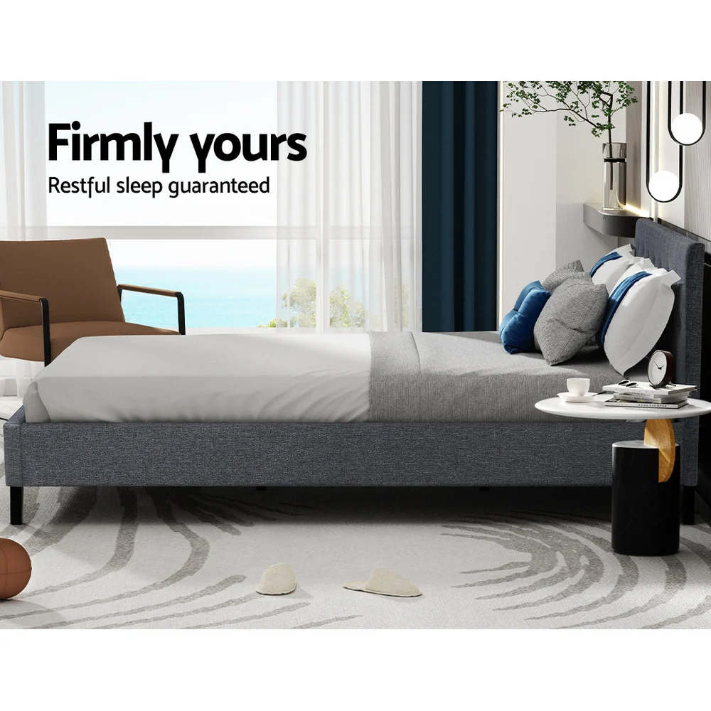 Artiss Bed Frame Queen Size Grey VANKE - Image 7