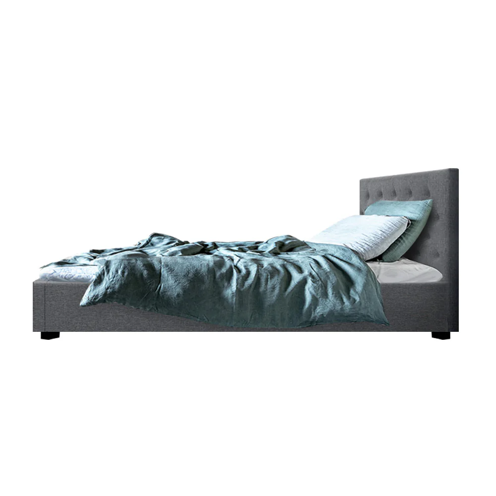 Artiss Bed Frame King Single Size Gas Lift Grey VILA - Image 4