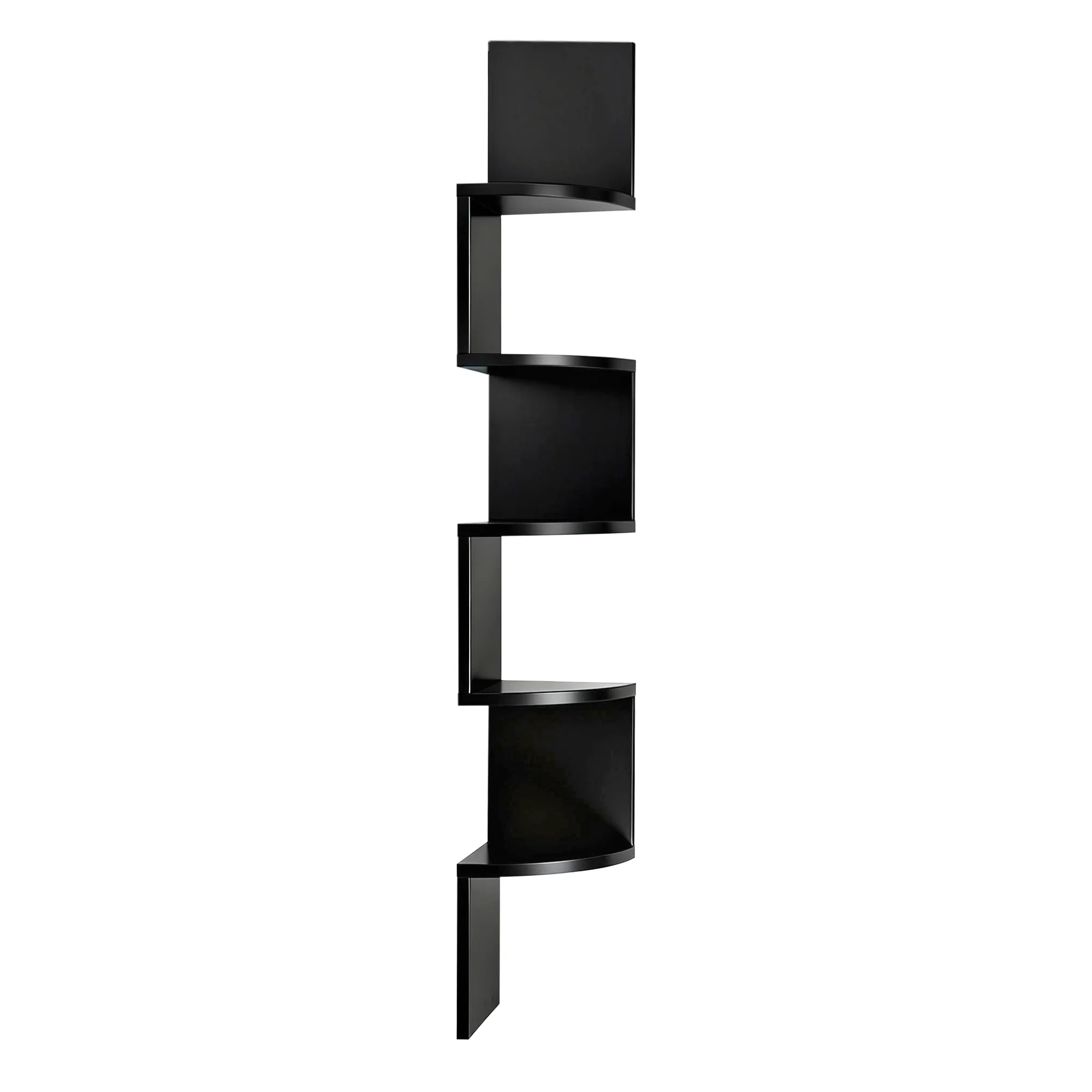Artiss Wall Shelf Bookshelf Corner Floating 5-Tier Black - Image 3