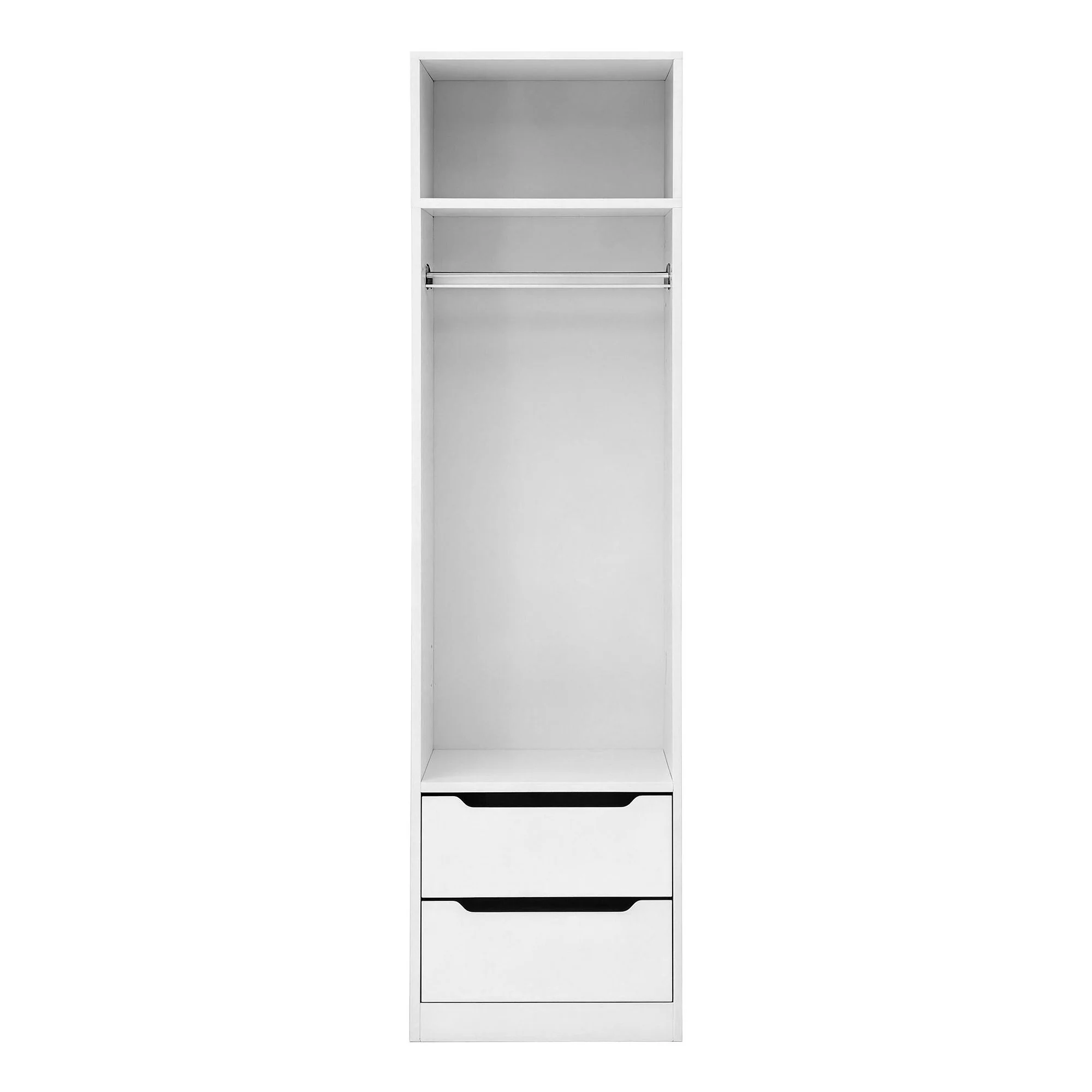 Artiss Wardrobe Cabinet with 2 Handle-Free Drawers, Tall Freestanding Closet Armoire with Detachable Metal Hanging Rod, Clothes Organizer Storage Cupboard with Anti-Tip Kit for Bedroom Dressing Room - Image 4