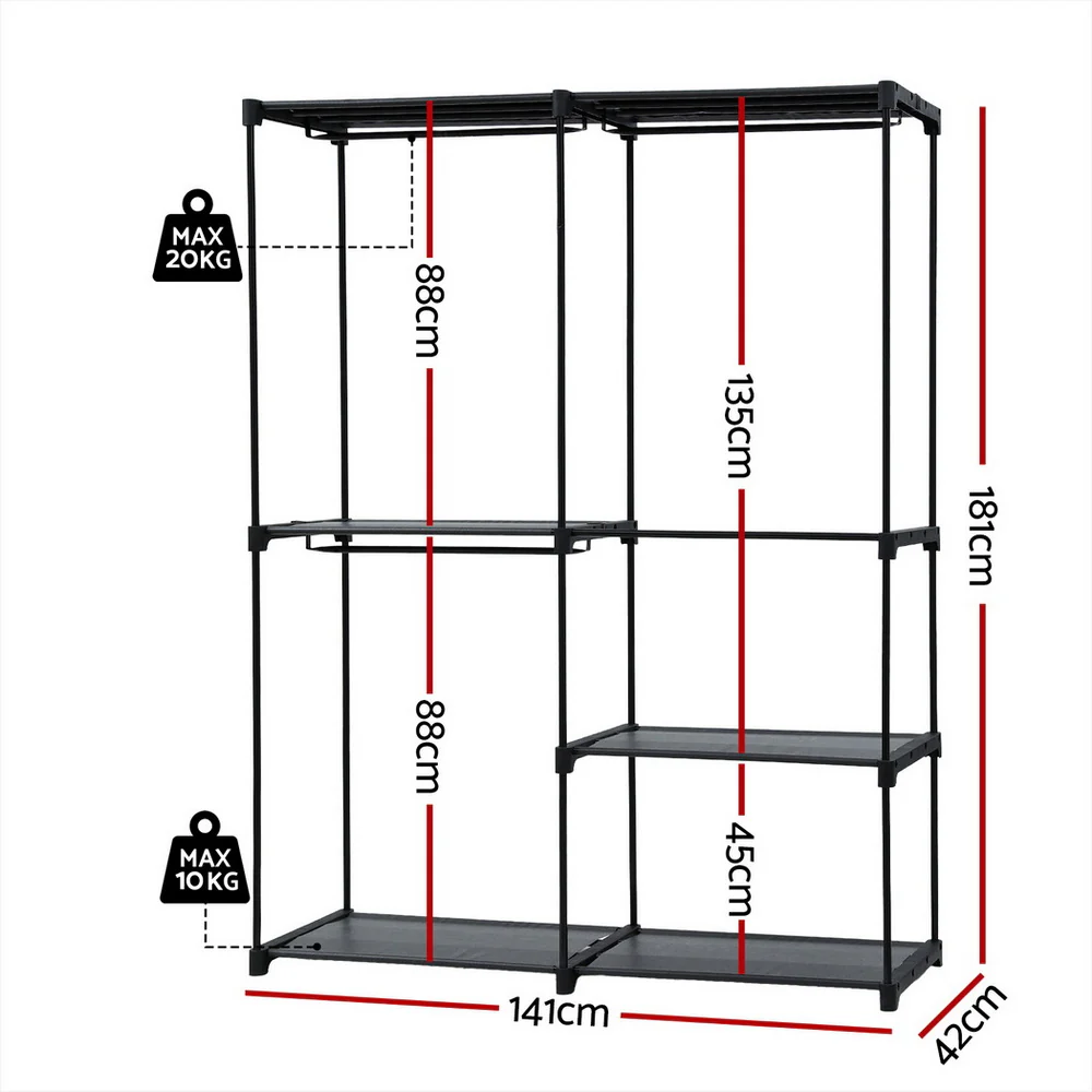 Artiss Wardrobe Clothes Rack Closet 181cm - Image 2