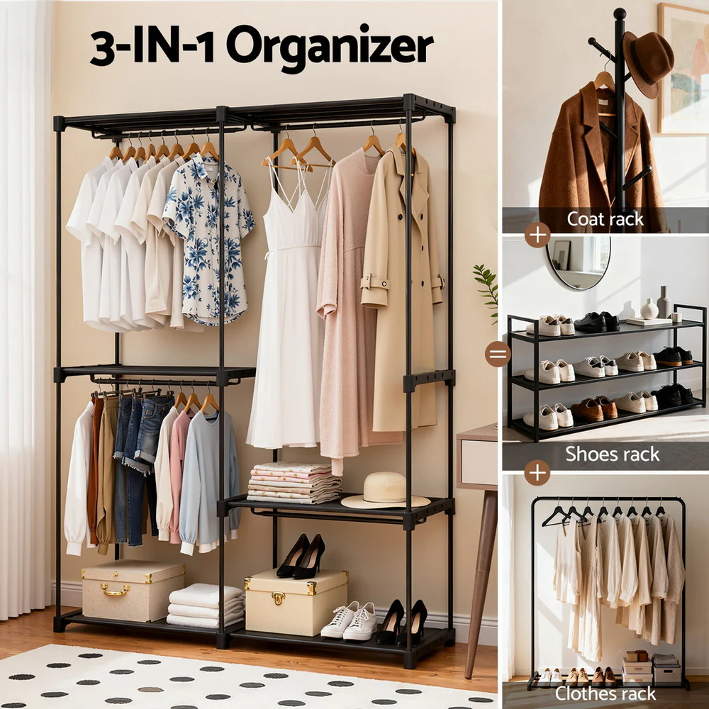 Artiss Wardrobe Clothes Rack Closet 181cm - Image 4