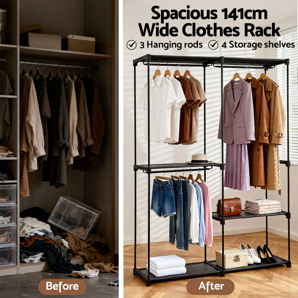 Artiss Wardrobe Clothes Rack Closet 181cm - Image 5
