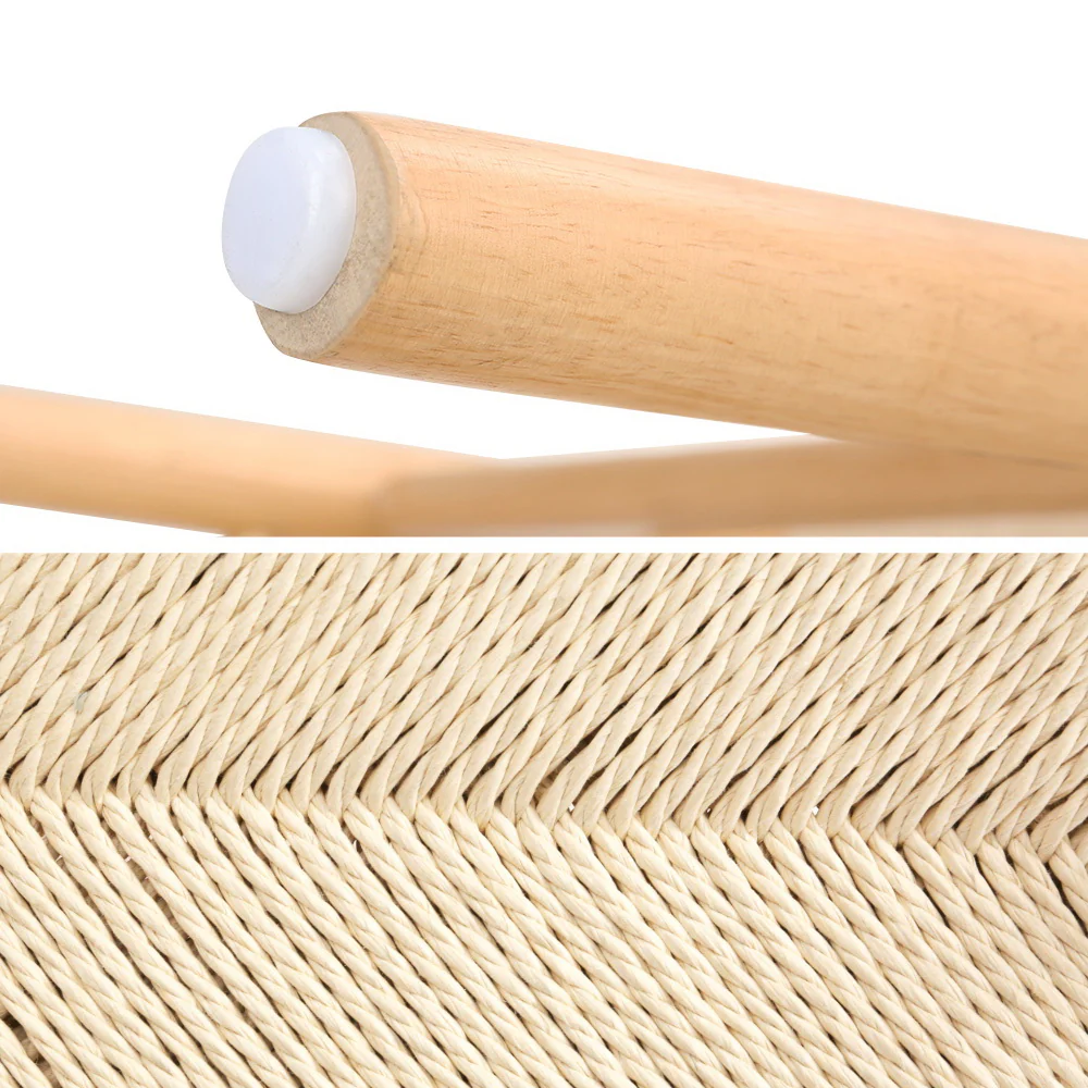 Artiss Dining Chair Wooden Rattan Seat Wishbone Back - Image 4