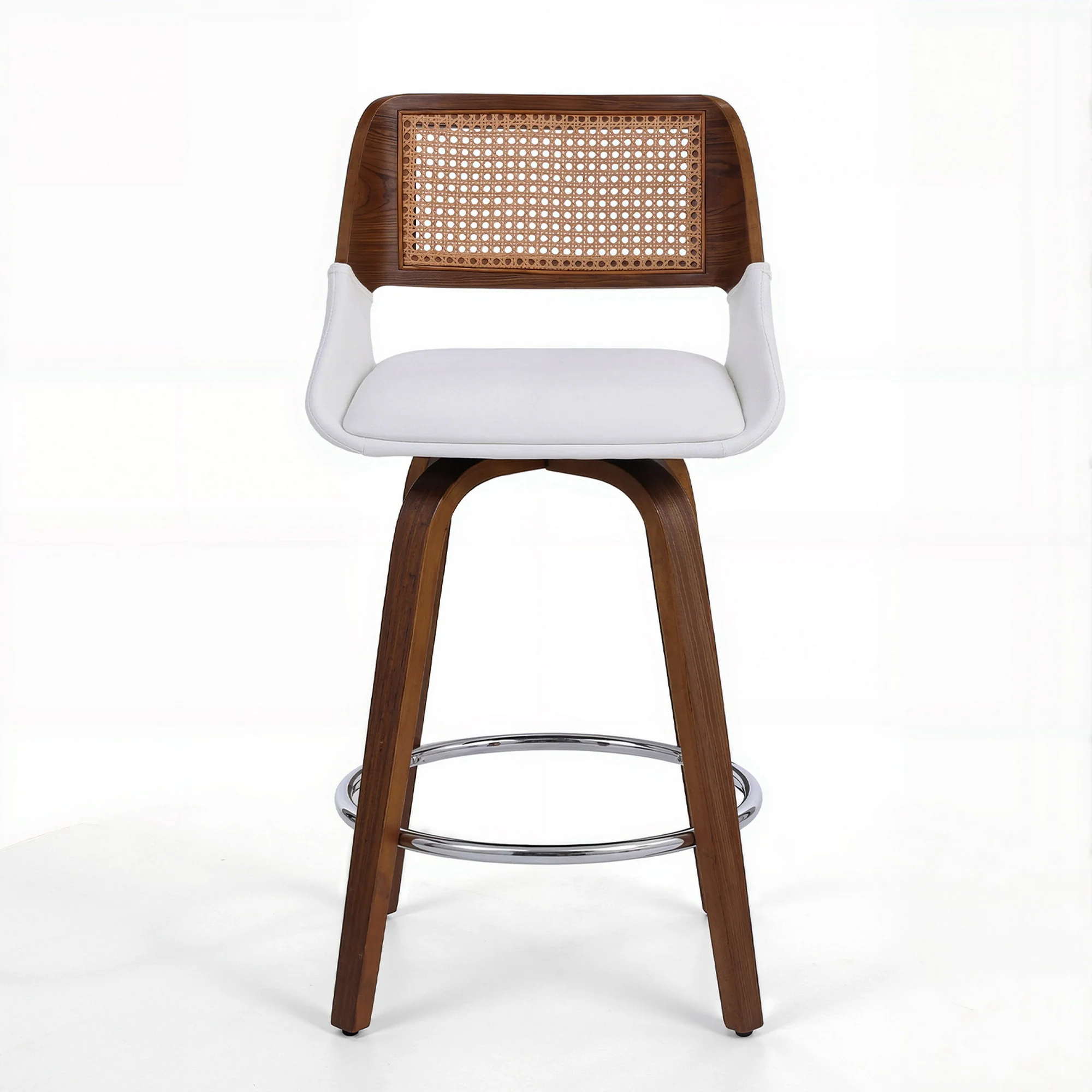 Artiss Wooden Bar Stools Swivel Kitchen Counter Stool Chair 60cm Seat Height - Image 4