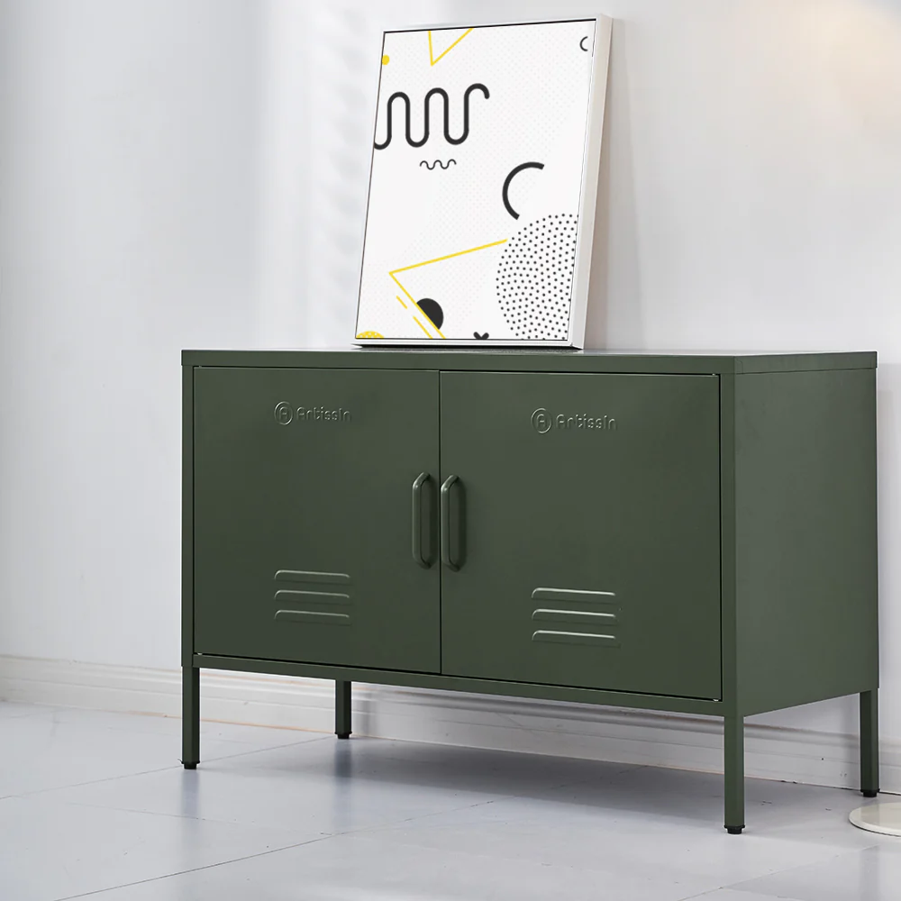 ArtissIn Buffet Sideboard Metal Cabinet - BASE Green - Image 6