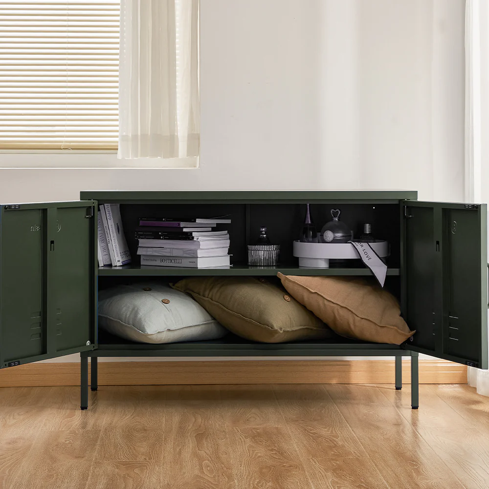 ArtissIn Buffet Sideboard Metal Cabinet - BASE Green - Image 7
