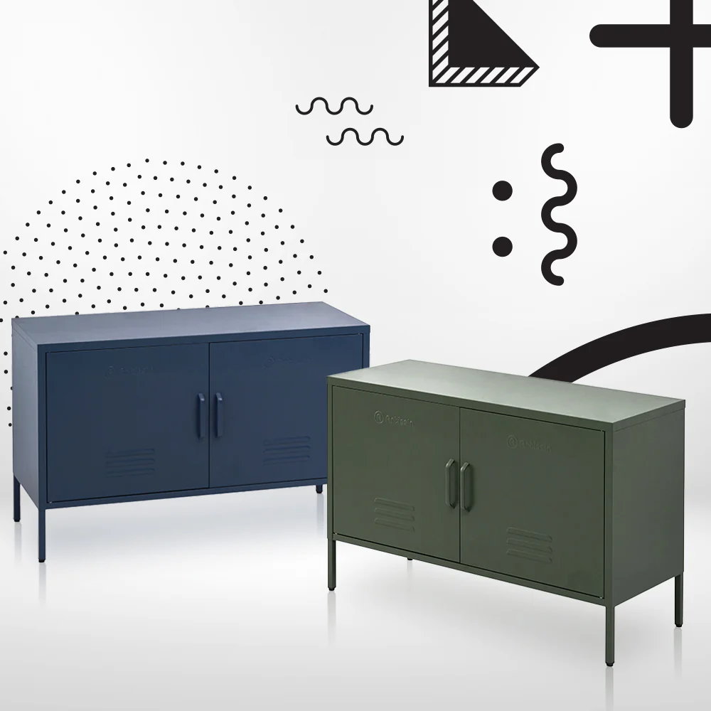 ArtissIn Buffet Sideboard Metal Cabinet - BASE Green - Image 8
