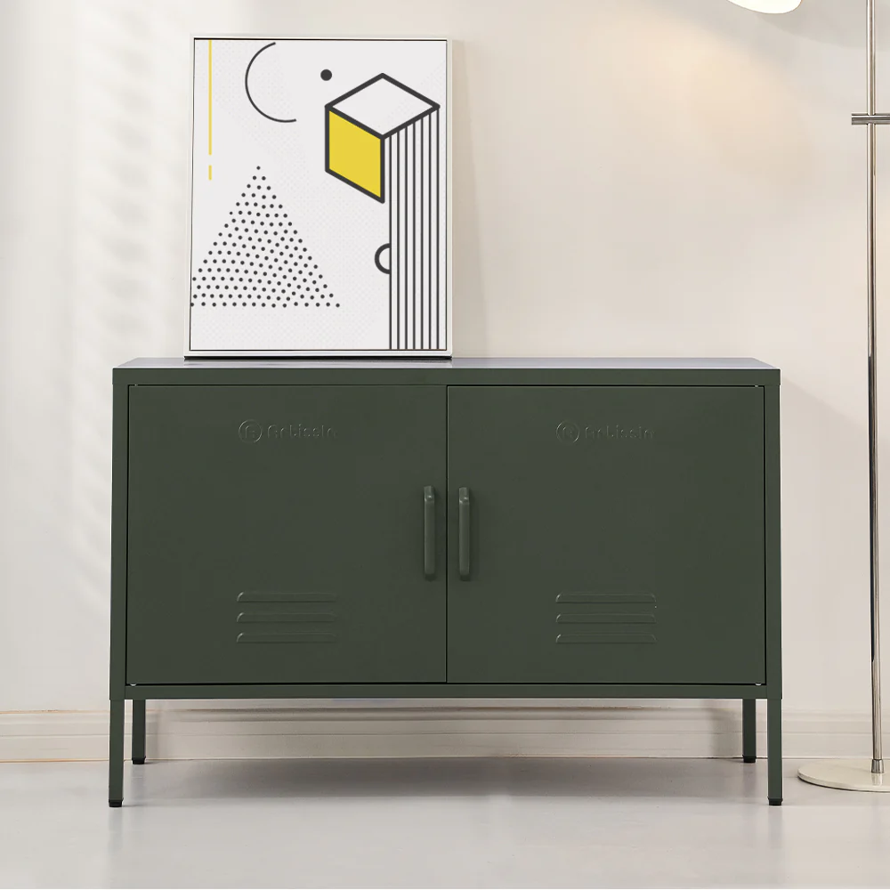 ArtissIn Buffet Sideboard Metal Cabinet - BASE Green - Image 9