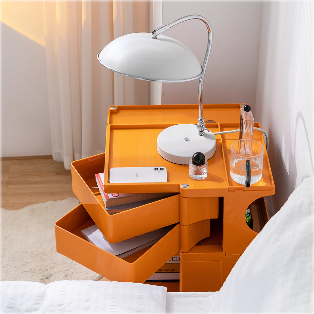 ArtissIn Storage Trolley Bedside Table 3 Tier Cart Boby Replica Orange - Image 6