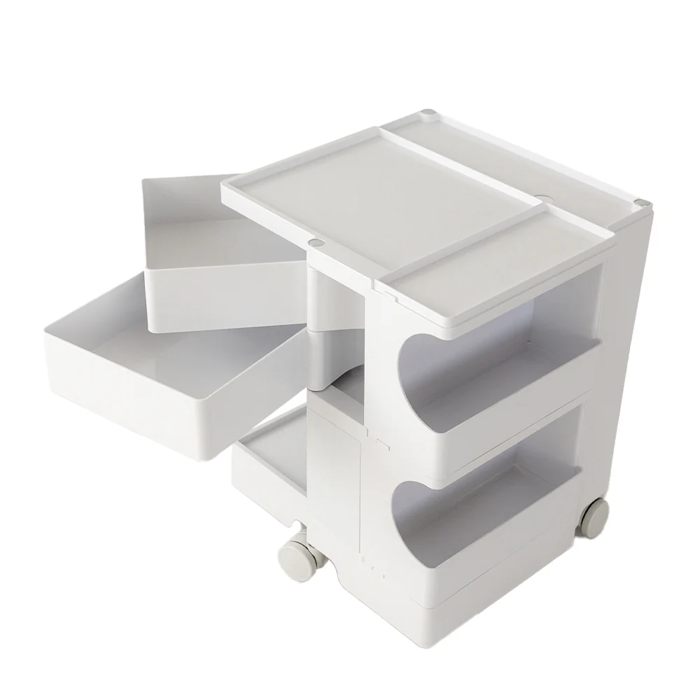 ArtissIn Storage Trolley Bedside Table 3 Tier Cart Boby Replica White - Image 3