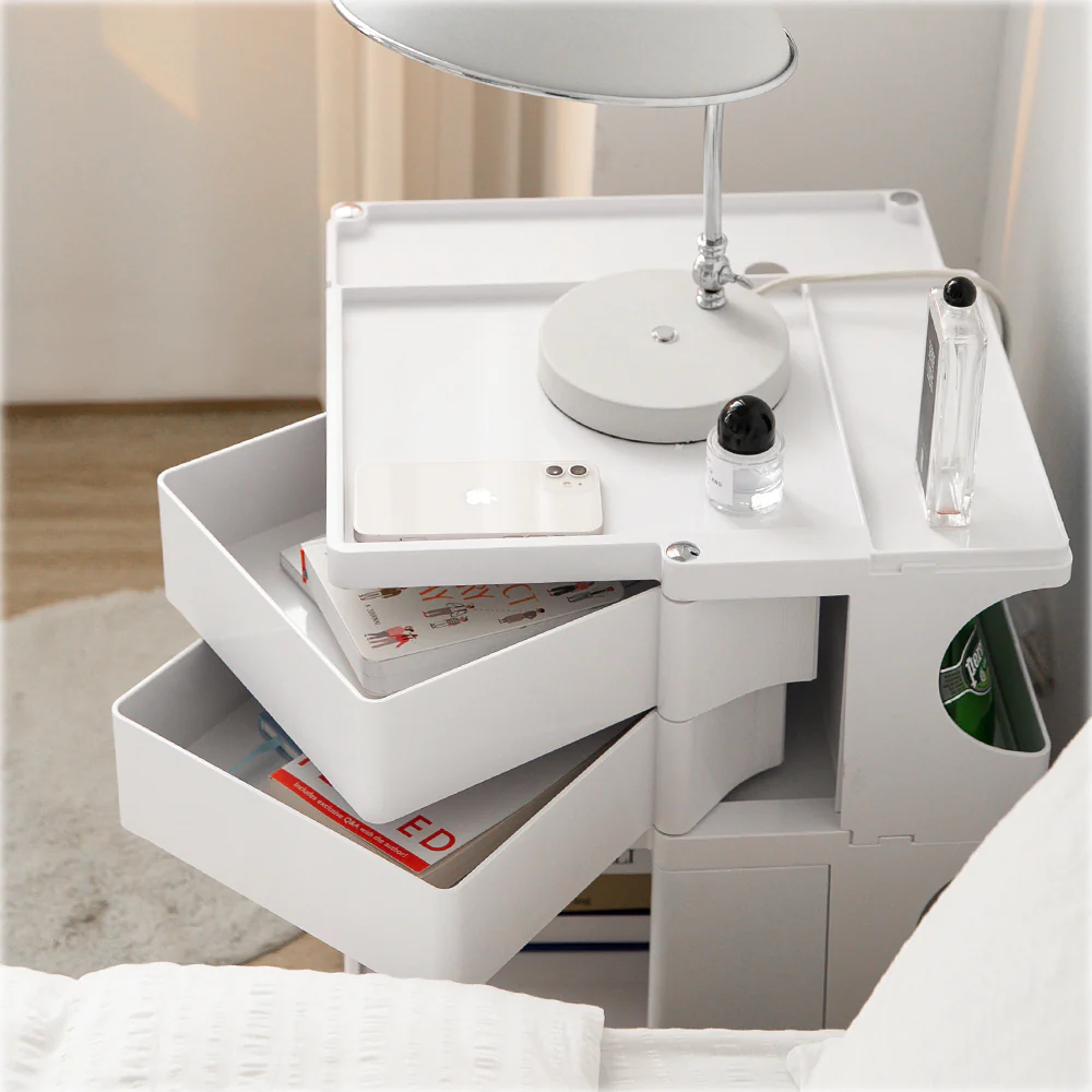 ArtissIn Storage Trolley Bedside Table 3 Tier Cart Boby Replica White - Image 6