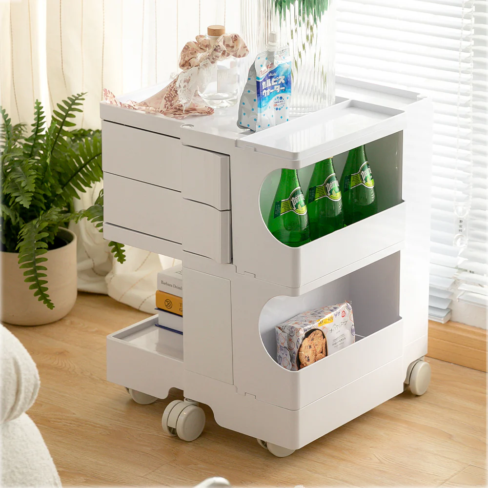 ArtissIn Storage Trolley Bedside Table 3 Tier Cart Boby Replica White - Image 7
