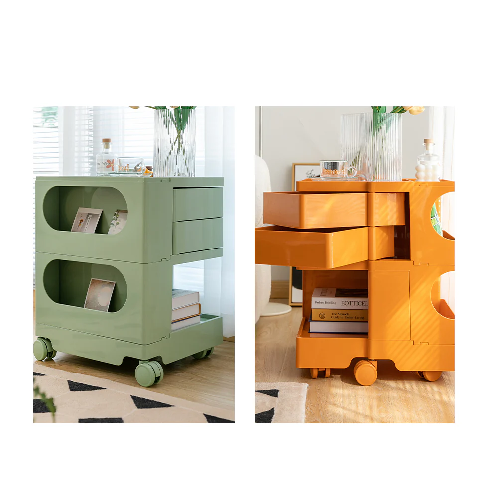 ArtissIn Storage Trolley Bedside Table 3 Tier Cart Boby Replica White - Image 8