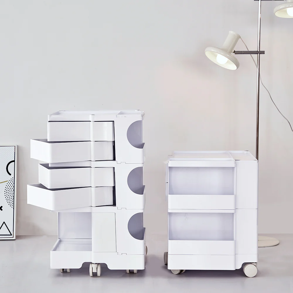 ArtissIn Storage Trolley Bedside Table 3 Tier Cart Boby Replica White - Image 9