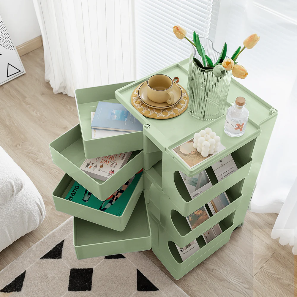 ArtissIn Storage Trolley Bedside Table 5 Tier Cart Boby Replica Green - Image 7