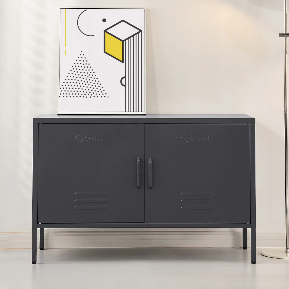 ArtissIn Buffet Sideboard Metal Cabinet - BASE Charcoal - Image 9