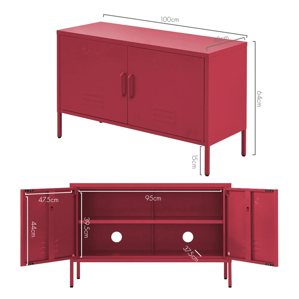 ArtissIn Buffet Sideboard Metal Cabinet - BASE Pink - Image 3