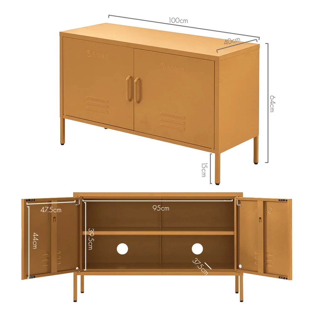 ArtissIn Buffet Sideboard Metal Cabinet - BASE Yellow - Image 3